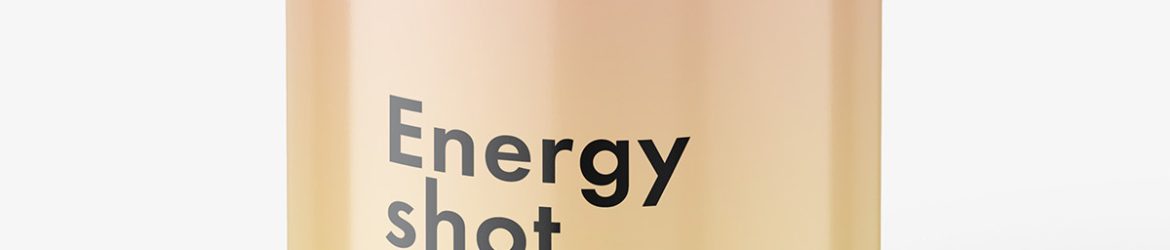 Energy shot can mockup / glossy
