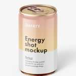 Energy shot can mockup / glossy