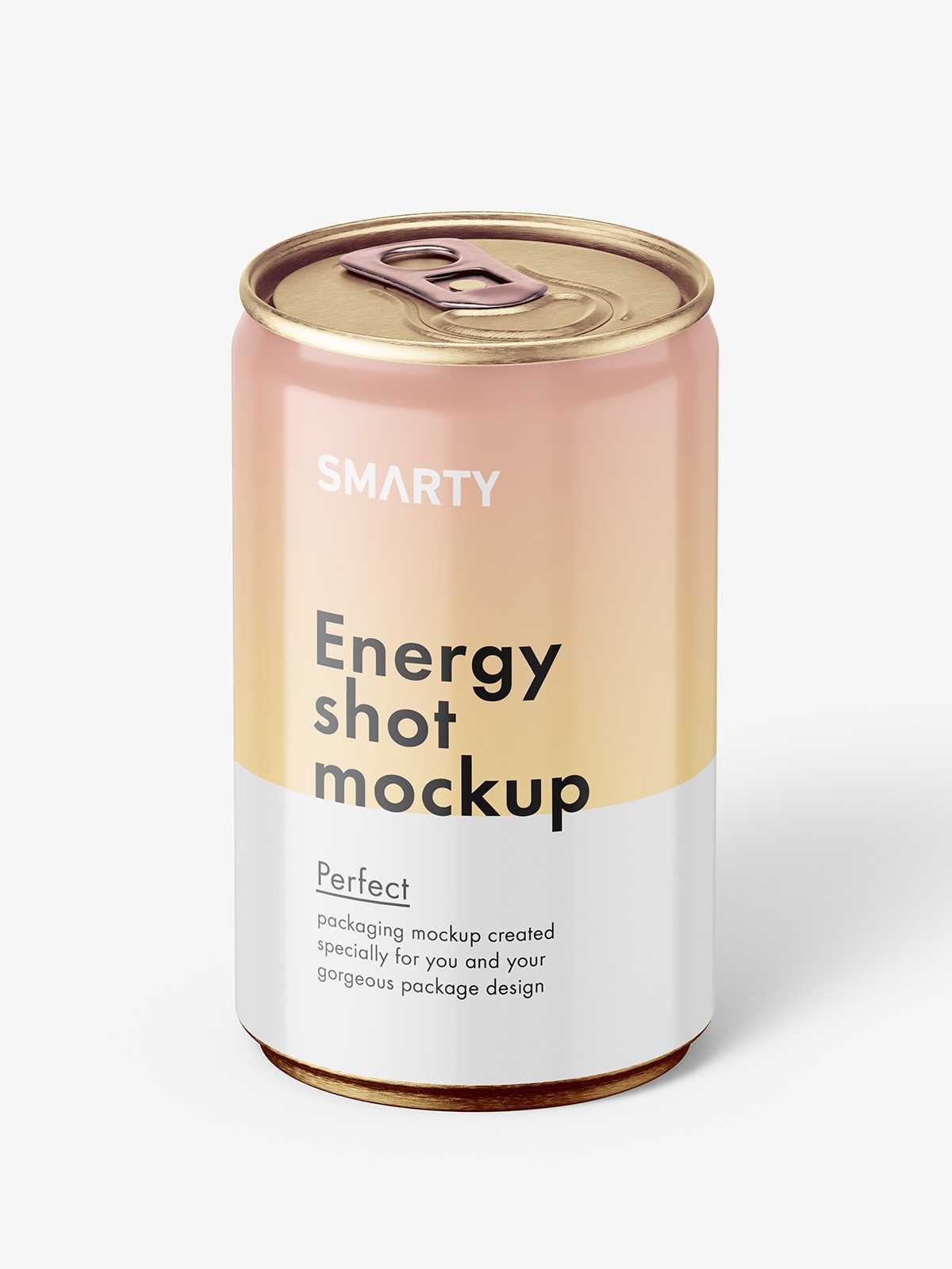 Energy shot can mockup / glossy