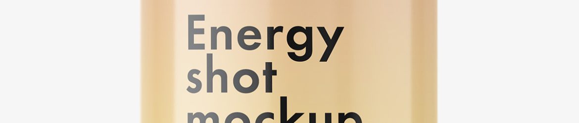 Energy shot can mockup / glossy