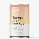 Energy shot can mockup / glossy