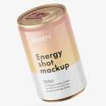 Energy shot can mockup / glossy