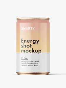 Energy shot can mockup / glossy