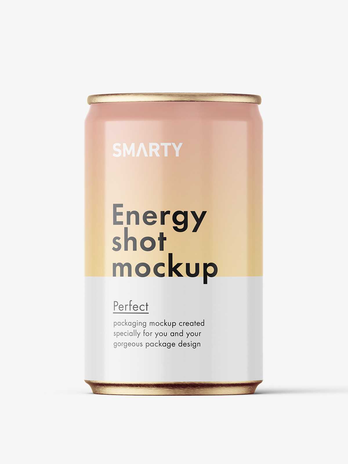 Energy shot can mockup / glossy