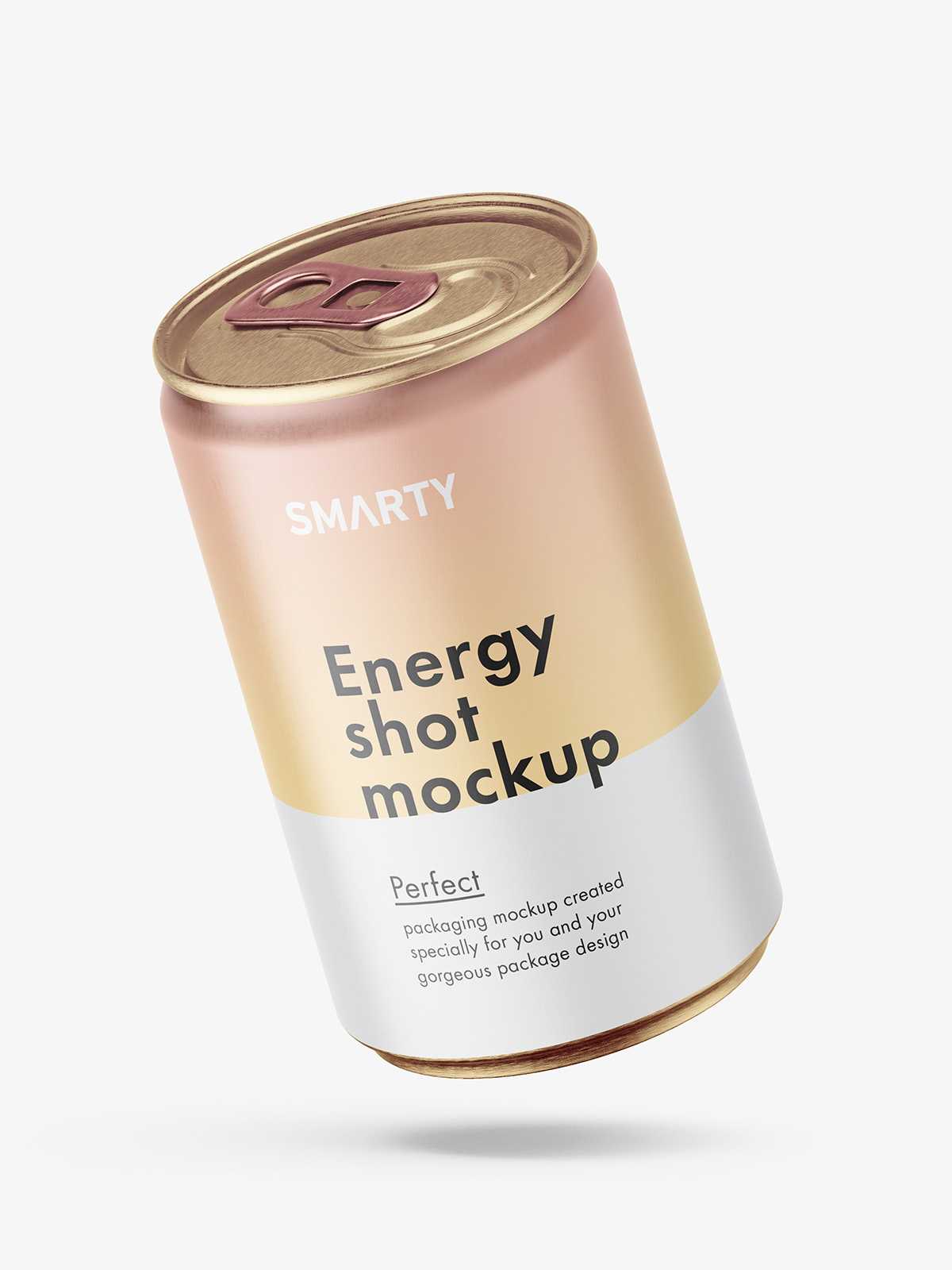 Energy shot can mockup / matt