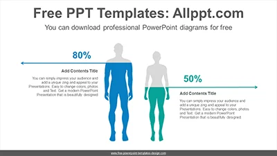 Equivalent slice chart PowerPoint Diagram Template