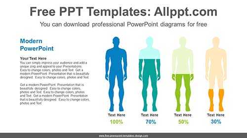 Equivalent slice chart PowerPoint Diagram