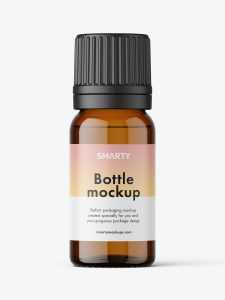 Essential oil bottle mockup / amber