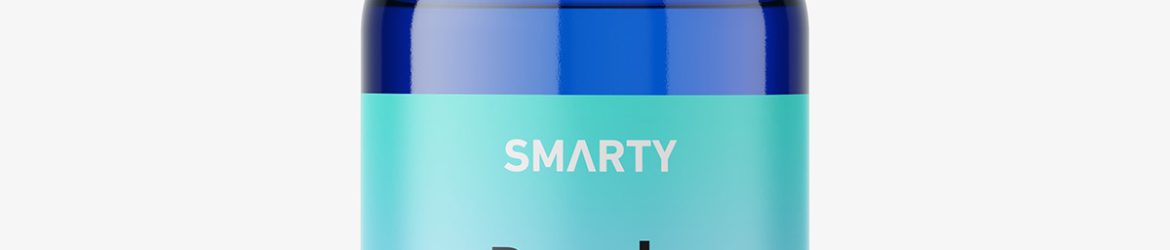 Essential oil bottle mockup / blue