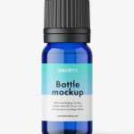 Essential oil bottle mockup / blue
