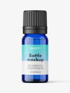Essential oil bottle mockup / blue