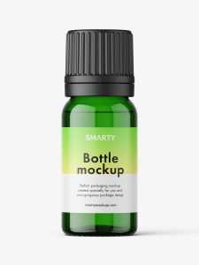 Essential oil bottle mockup / green