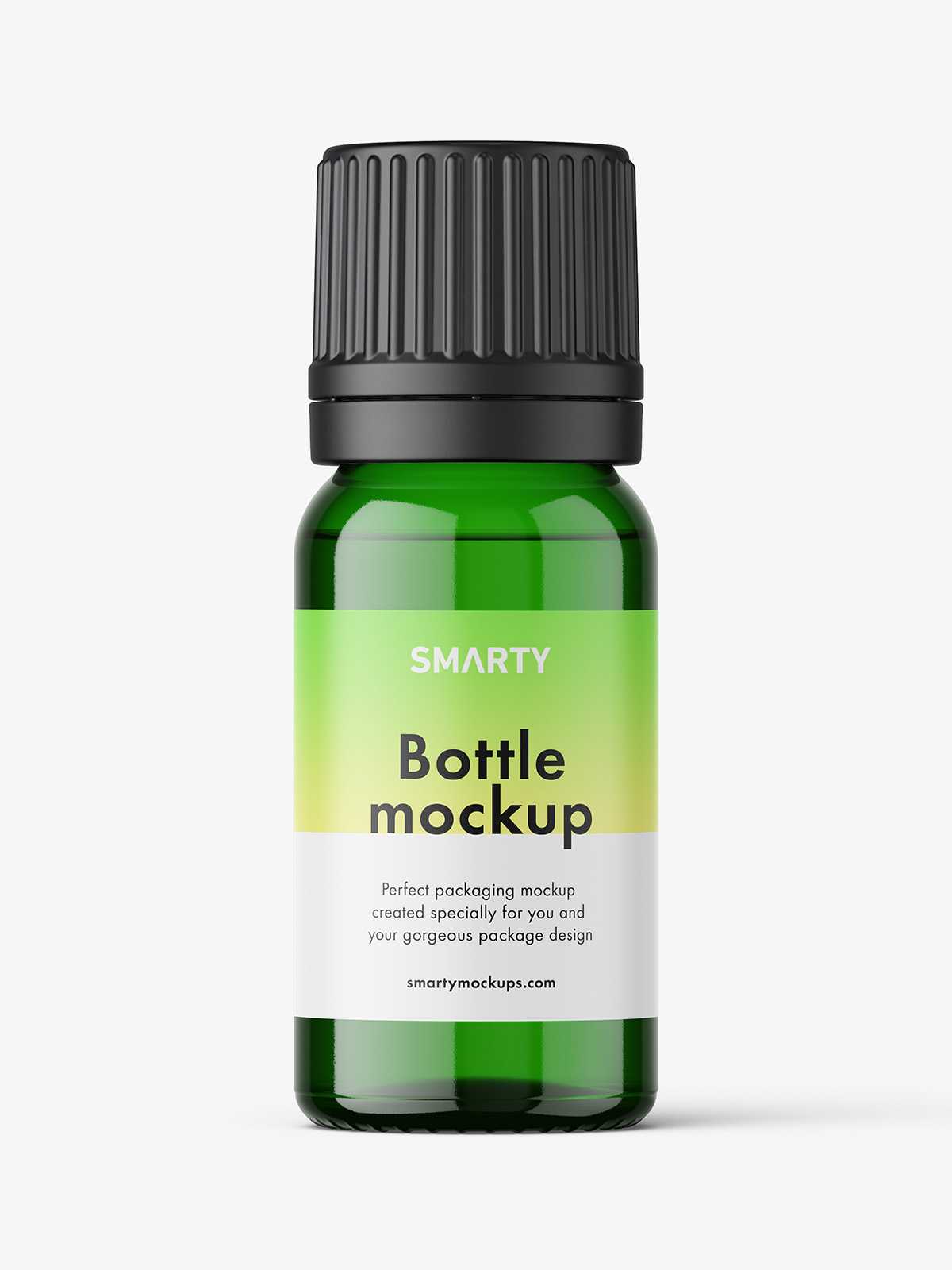 Essential oil bottle mockup / green