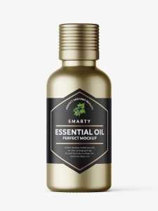 Essential oil bottle mockup / metallic