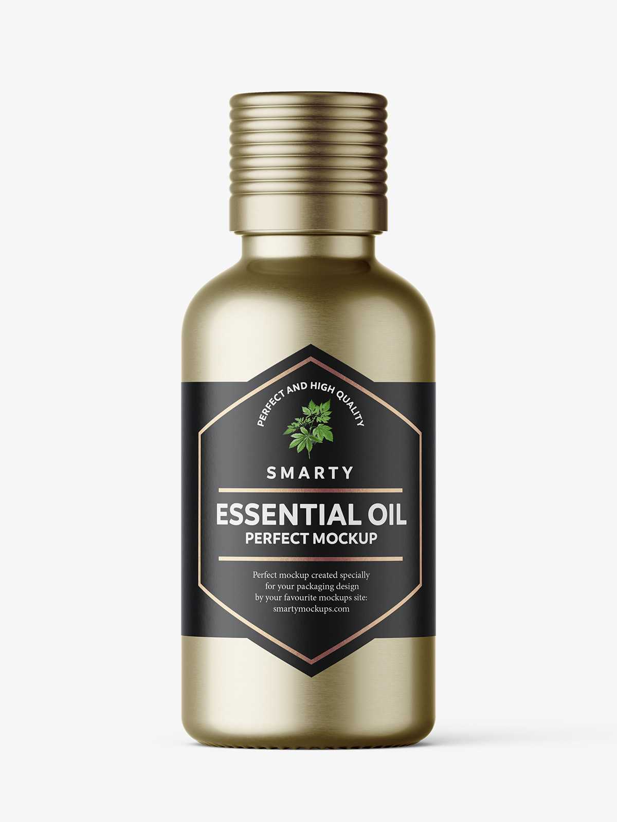 Essential oil bottle mockup / metallic