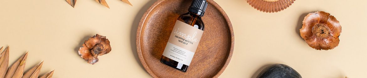 Essential oil dropper bottle mockup