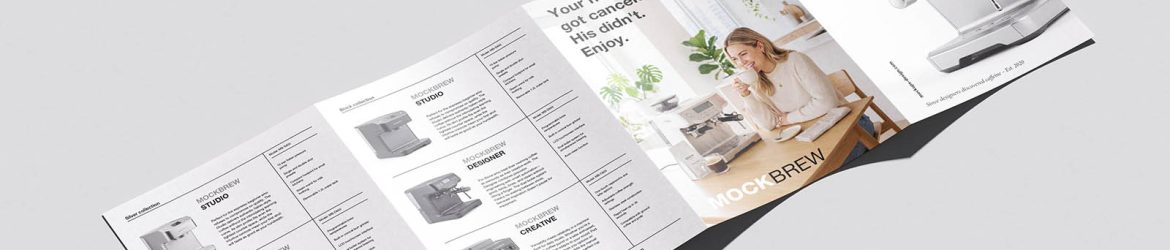 Extended A4 folded brochure mockup