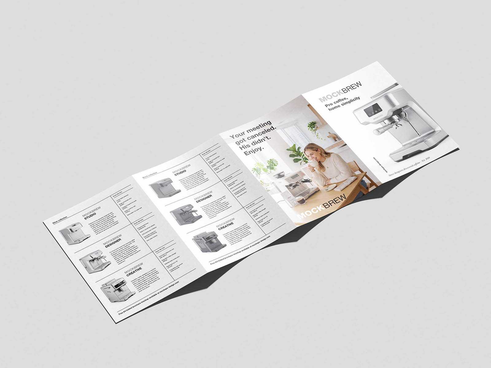 Extended A4 folded brochure mockup