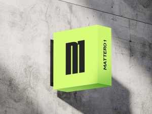 Facade Wall Sign Mockup (PSD)