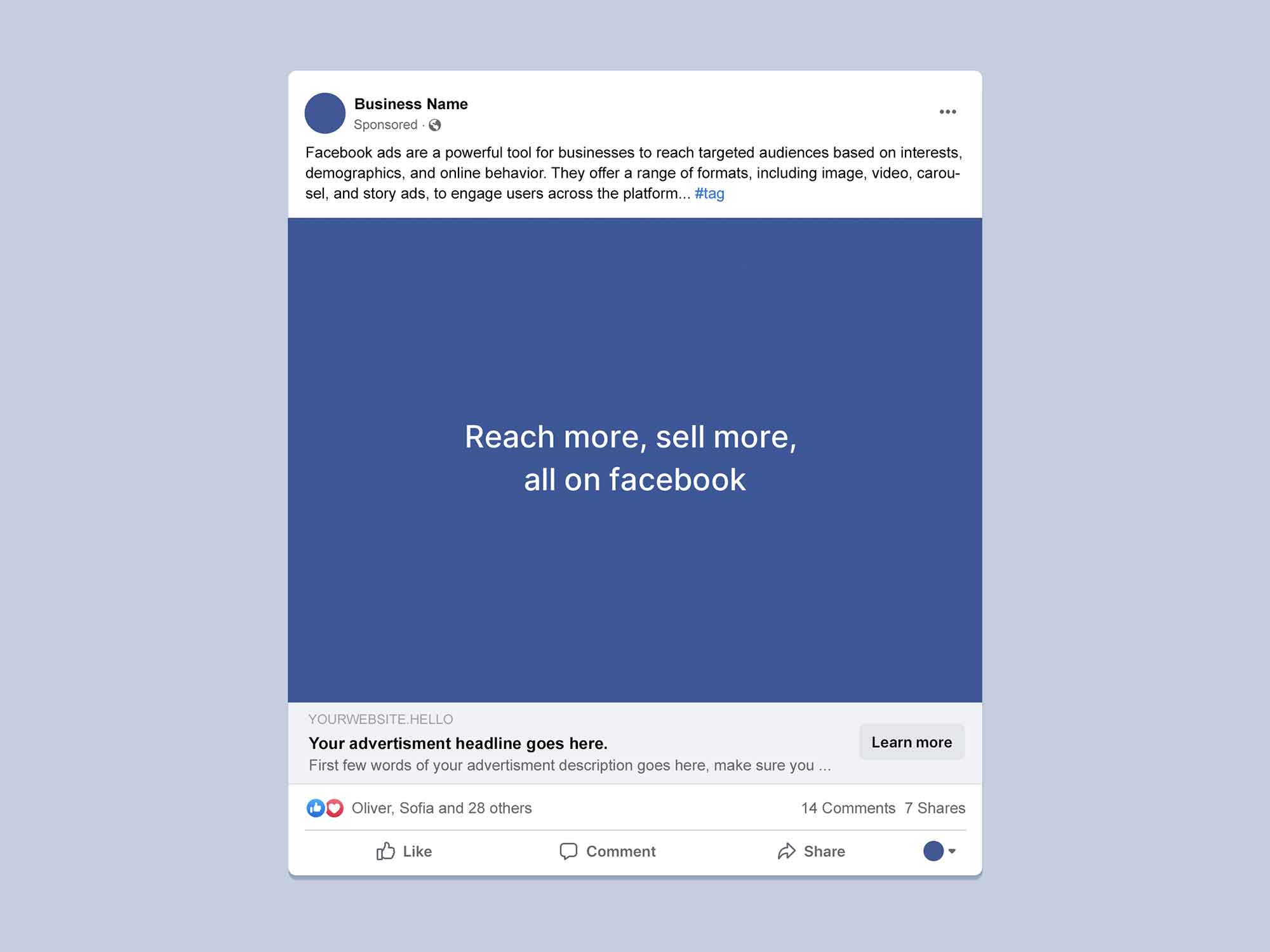 Facebook Advertisement Post Mockup (PSD)