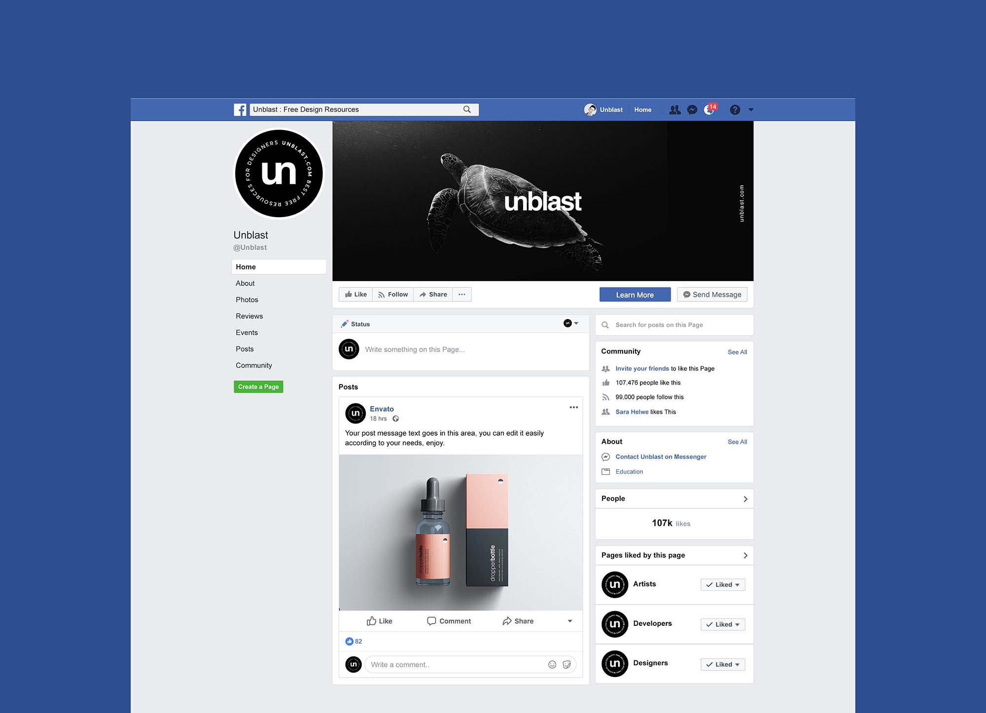 Facebook Page Mockup 2019 (PSD)