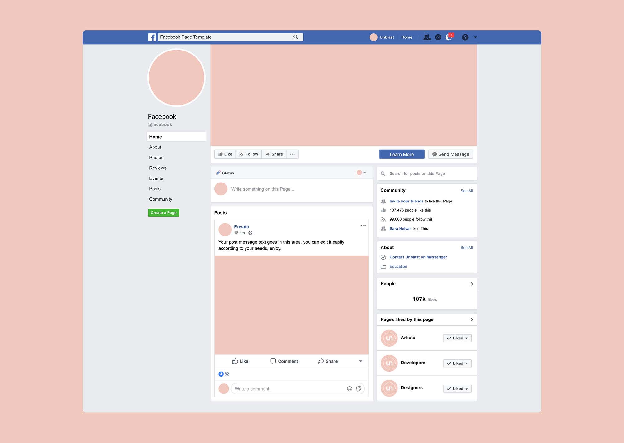 Facebook Page Mockup (2020)