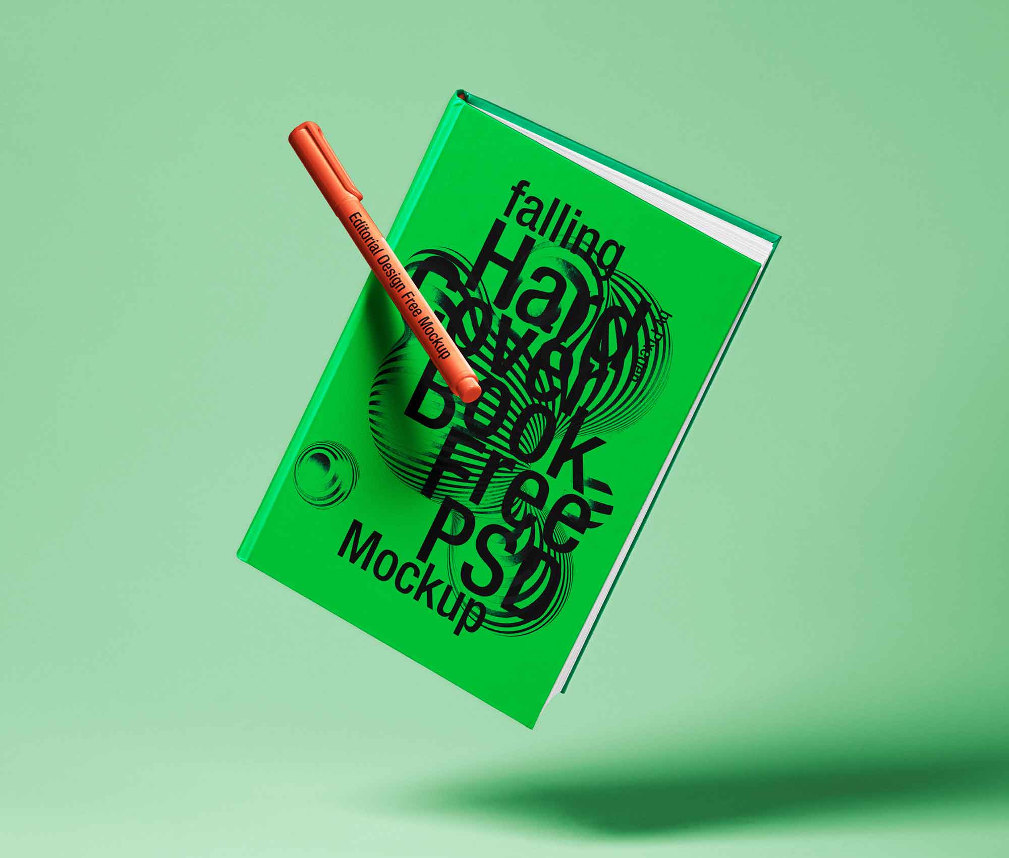 Falling Hardcover Book Mockup