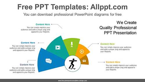 Fan shaped staircase PowerPoint Diagram