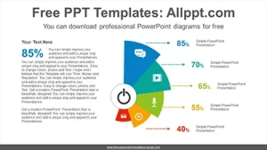 Fan shaped stairs PowerPoint Diagram Template