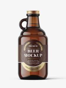 Farmhouse growler bottle mockup