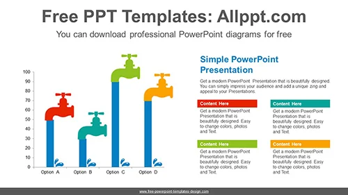 Faucet Bar chart PowerPoint Diagram