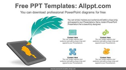 Feather Nib PowerPoint Diagram
