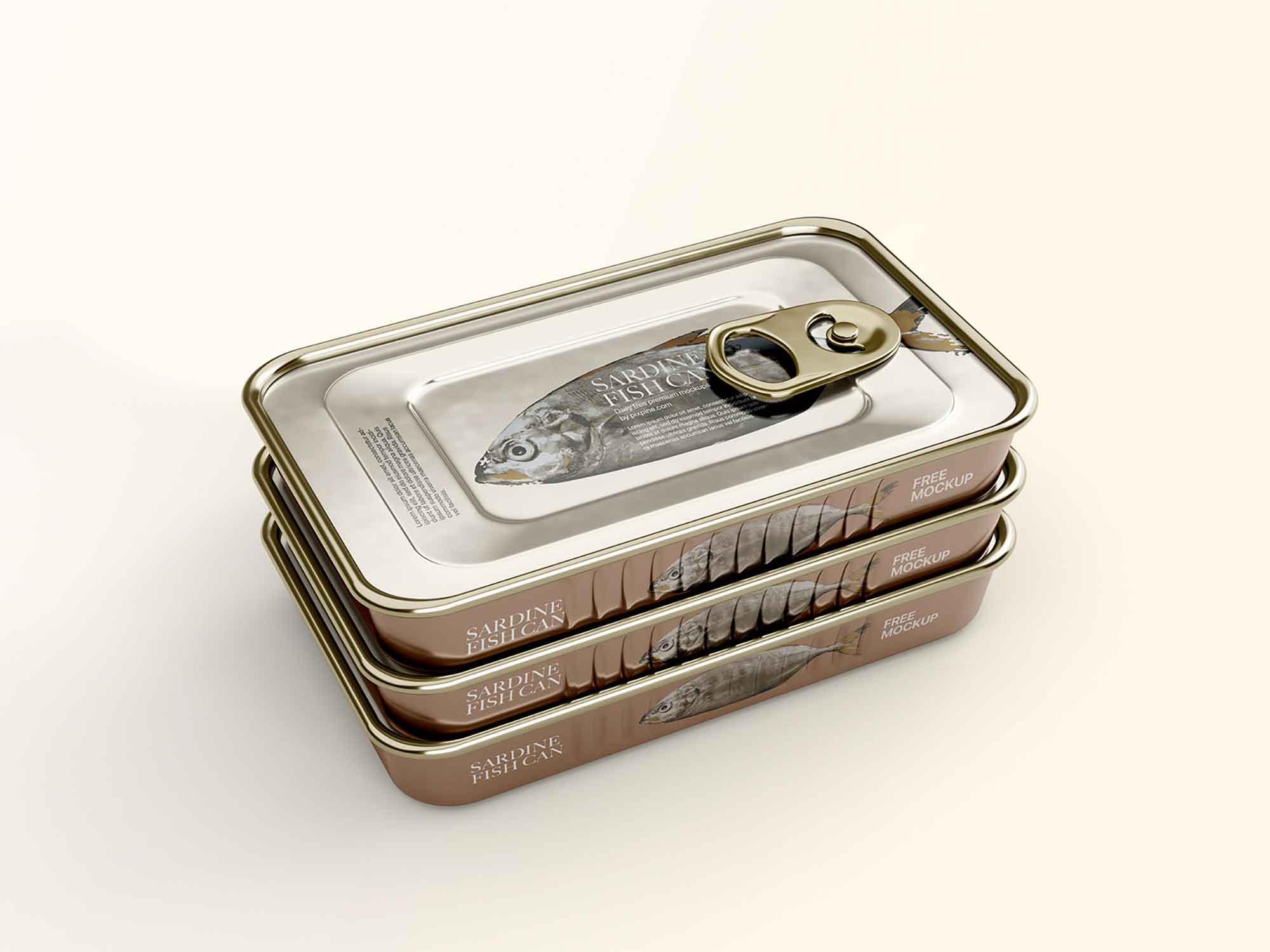 Fee Sardine Fish Can Mockup (PSD)