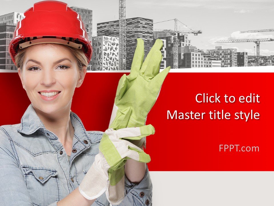 Female Builder PowerPoint Template