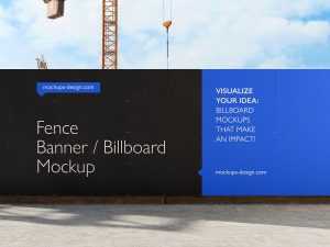 Fence billboard mockup