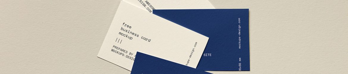 Few business cards lying on paper mockup - Instant Download