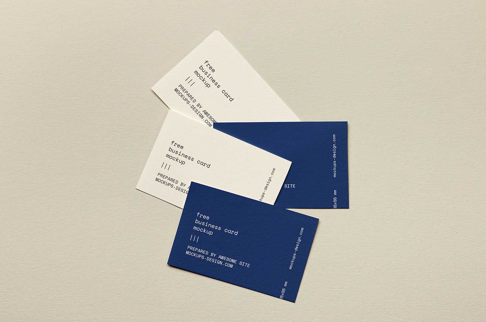 Few business cards lying on paper mockup - Instant Download