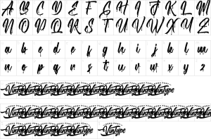 Mapa de caracteres da fonte Fight Hard Font