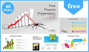 Financial Chart Red Arrow PowerPoint Templates