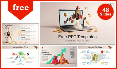 Financial Growth Rocket PowerPoint Templates
