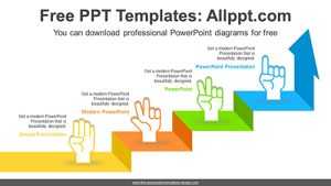 Finger Numbering Arrow stairs PPT Diagram