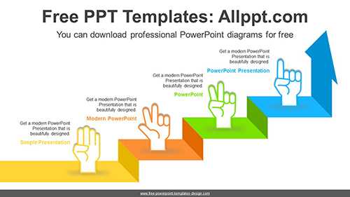 Finger Numbering Arrow stairs PPT Diagram