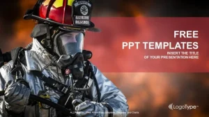 Firefighter searching for survivors-PPT Templates