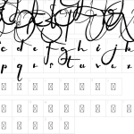Mapa de caracteres da fonte Firlands House Font