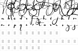 Mapa de caracteres da fonte Firlands House Font