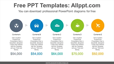 Five circle PowerPoint Diagram Template