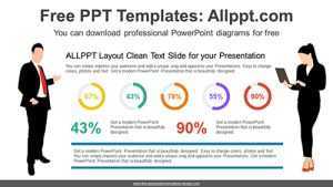Five Doughnut Charts Diagram Template