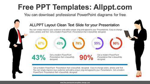 Five Doughnut Charts Diagram Template