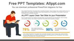 Five Doughnut Charts PowerPoint Diagram