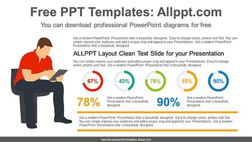 Five Doughnut Charts PowerPoint Diagram
